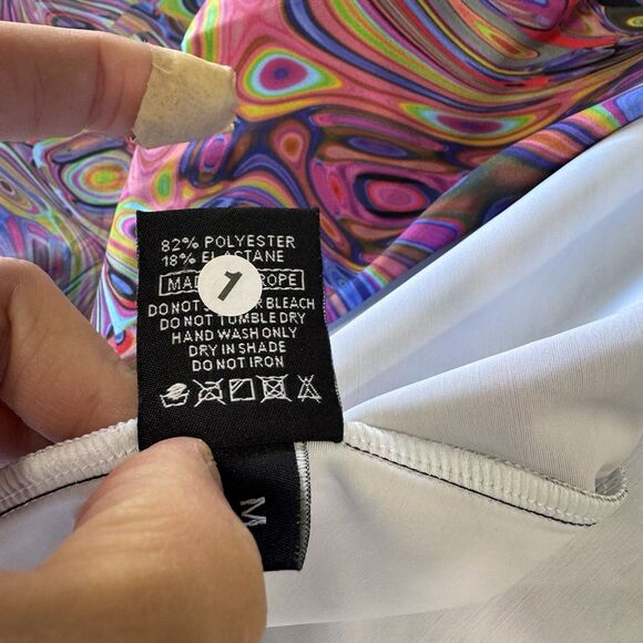 Candy Catz Rave Wear Festival Size M Open Duster Kimono Water Marble Print EUC - Picture 11 of 11